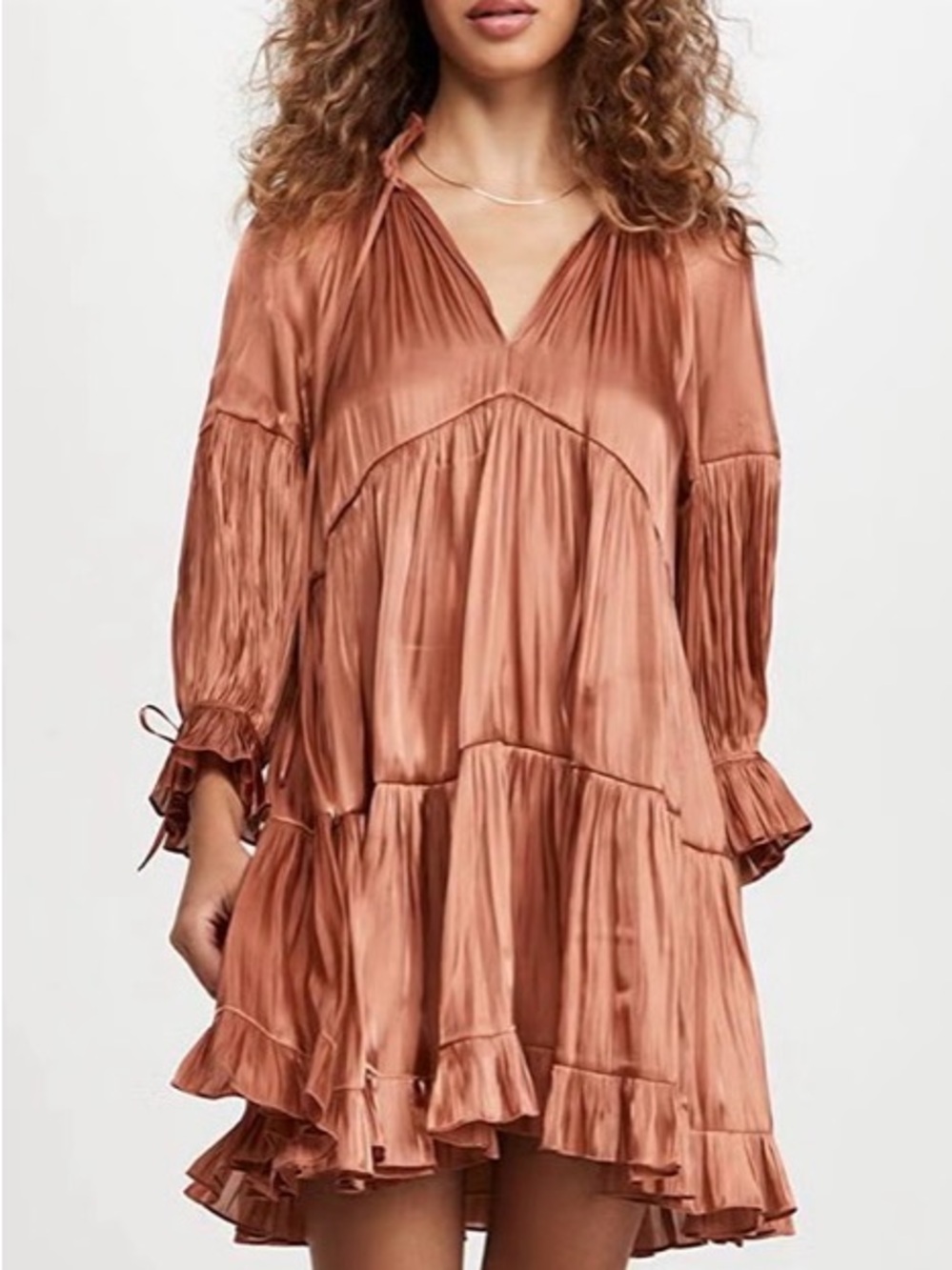O.P.T Cooper Satin Tiered Dress